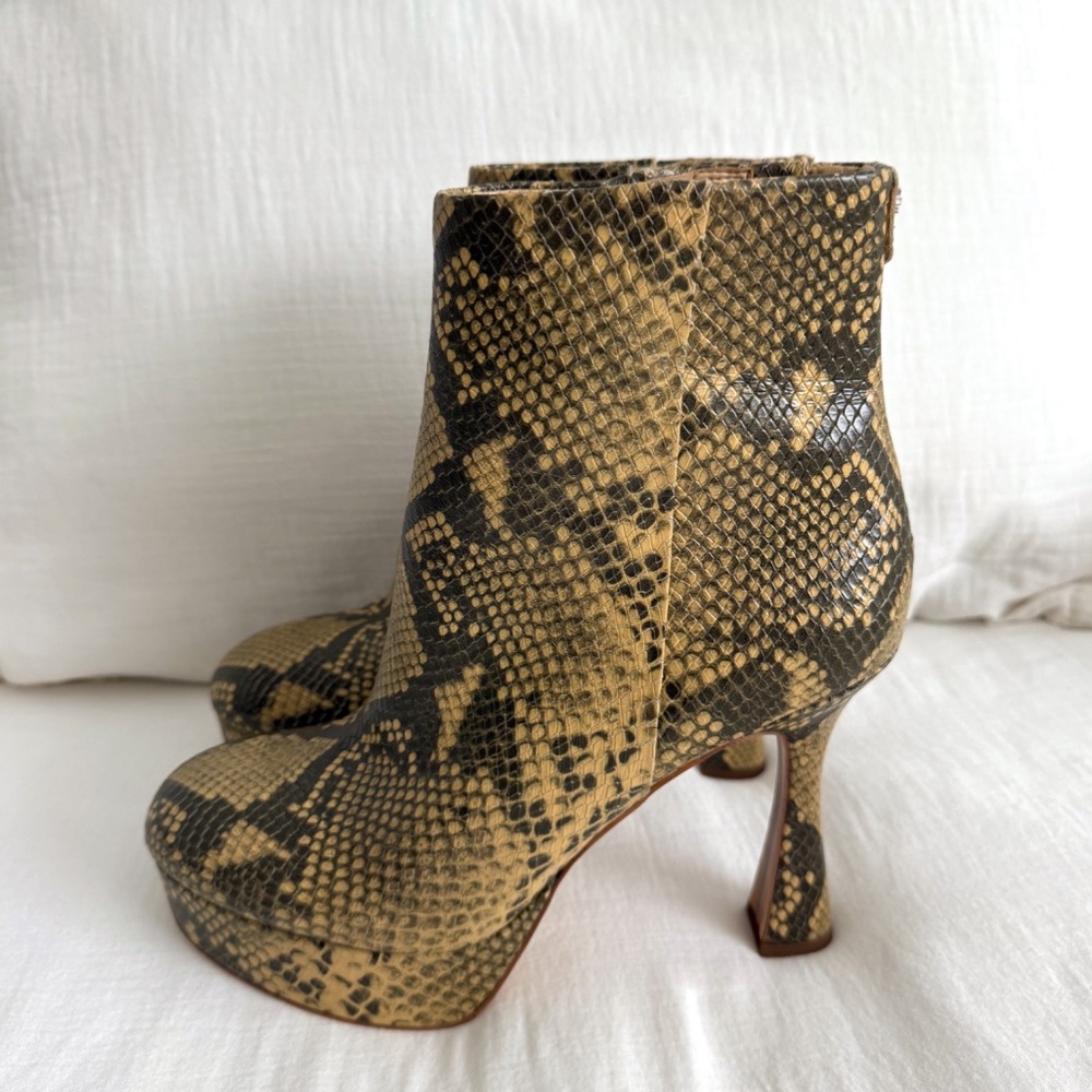 Sam Edelman Snake Print Platform Leather Boots